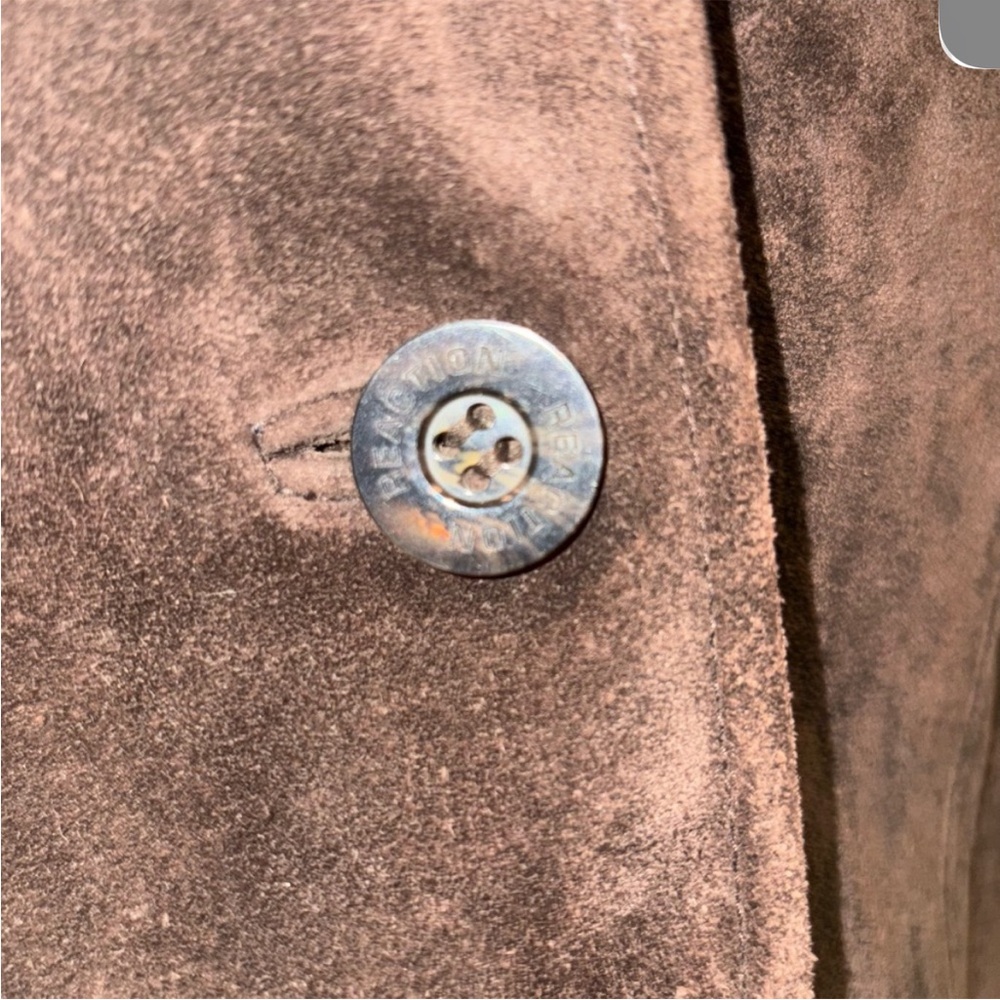 Reaction Kenneth Cole Dark Brown Suede Trench Coat - Picture 3 of 12